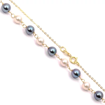 Sárga arany nyaklánc tenyésztett gyöngyökkel