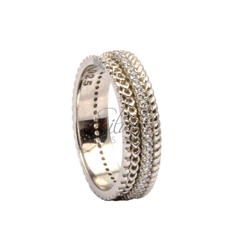 51-es méretű modern ezüst gyűrű 