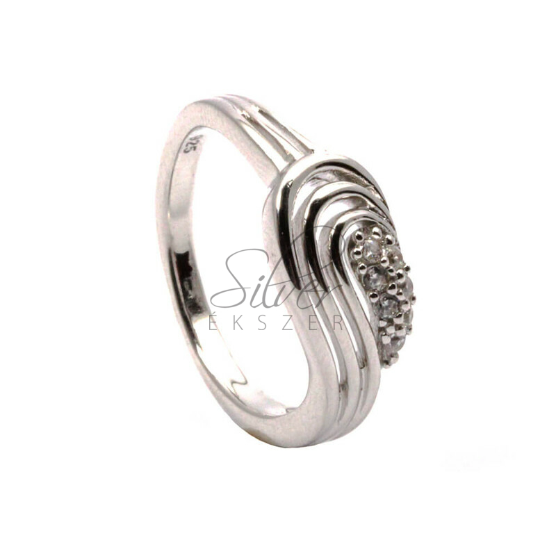 54-es méretű ezüst gyűrű cirkónia köves díszítéssel