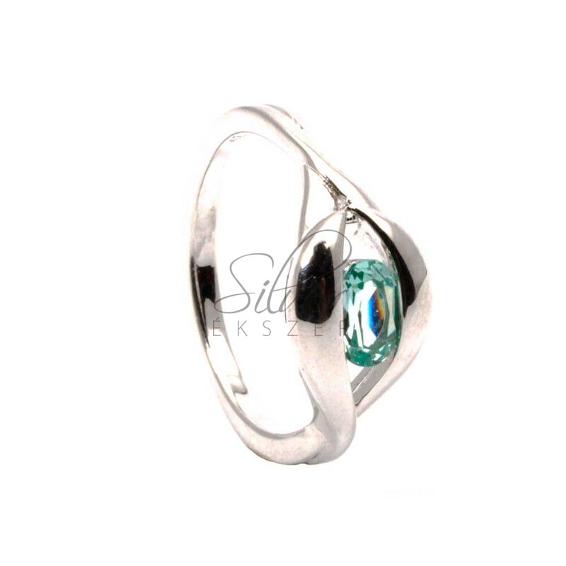 54-es méretű ezüst gyűrű zöld kővel