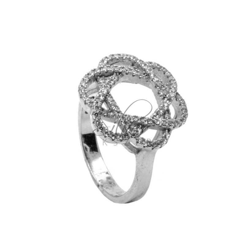 57-es ezüst női gyűrű apró cirkóniákkal