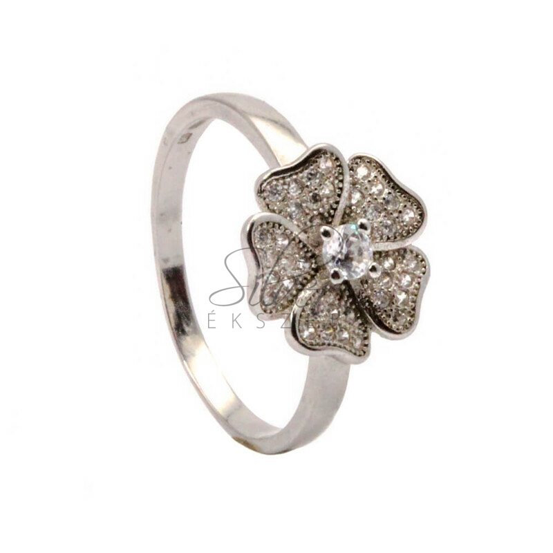59-es méretű ezüst virág gyűrű 