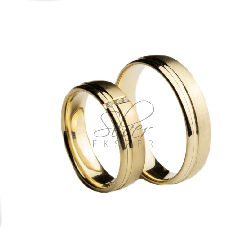 Sárga arany karikagyűrű pár