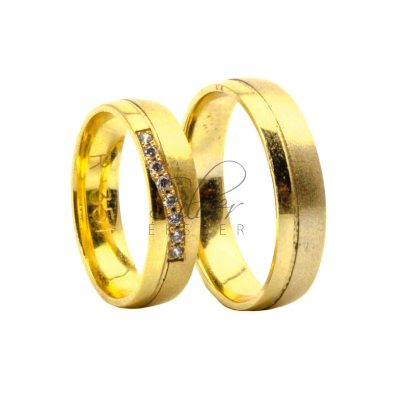 Sárga arany karikagyűrű pár