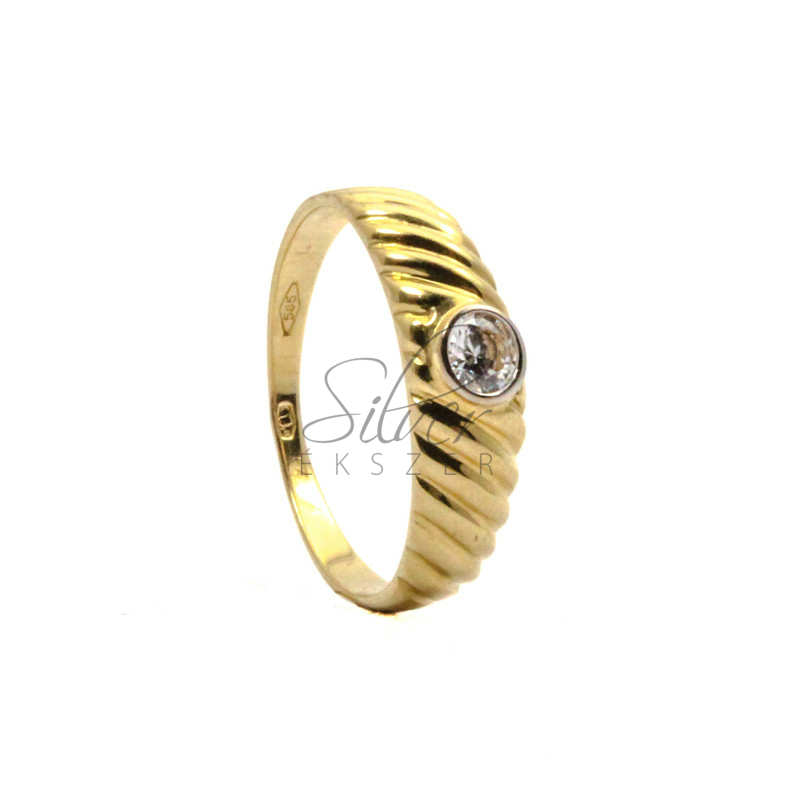 50-es méretű sárga arany soliter gyűrű