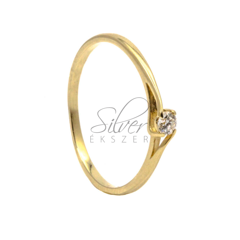 59-es méretű gyémánt köves sárga arany gyűrű