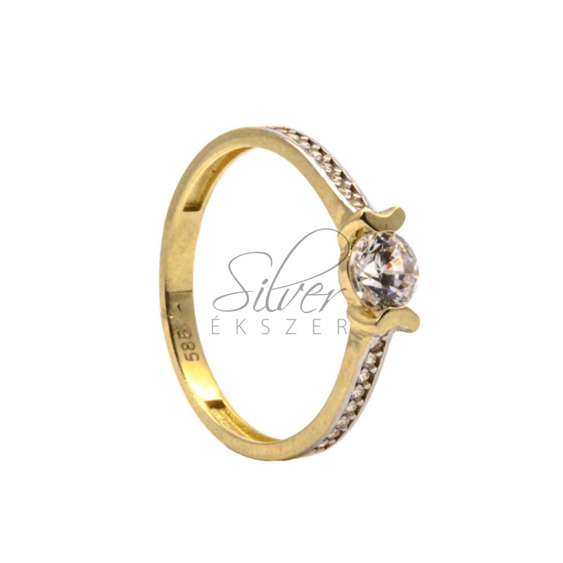57-es méretű sárga arany modern lánykérő gyűrű