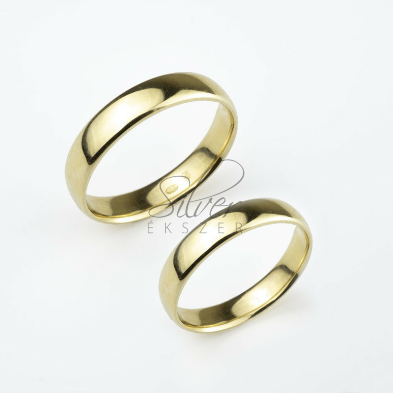 Klasszikus sárga arany karikagyűrű pár