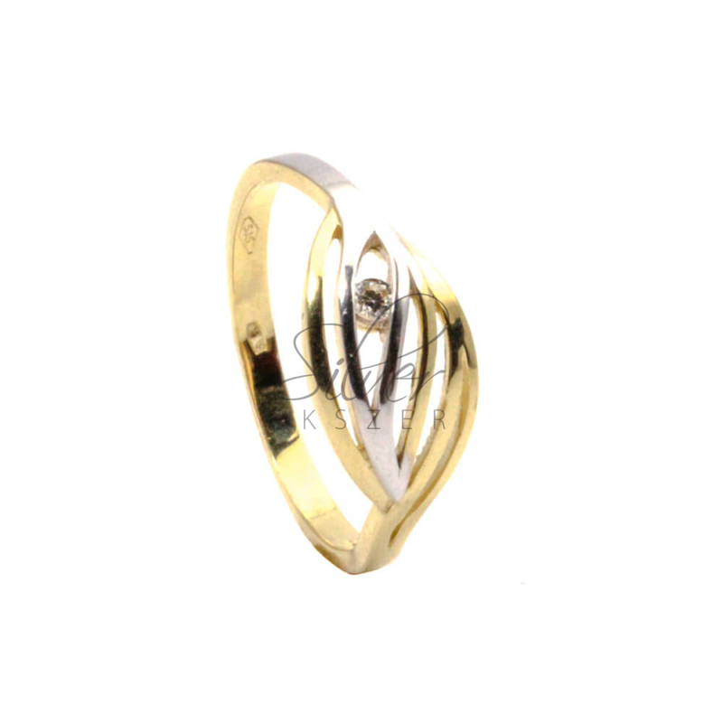 52-es méretű sárga-fehér arany női gyűrű