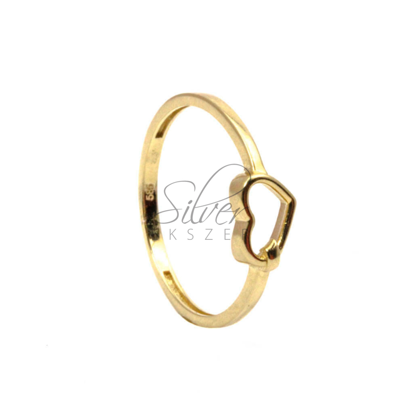 56-os méretű sárga arany szívecskés gyűrű