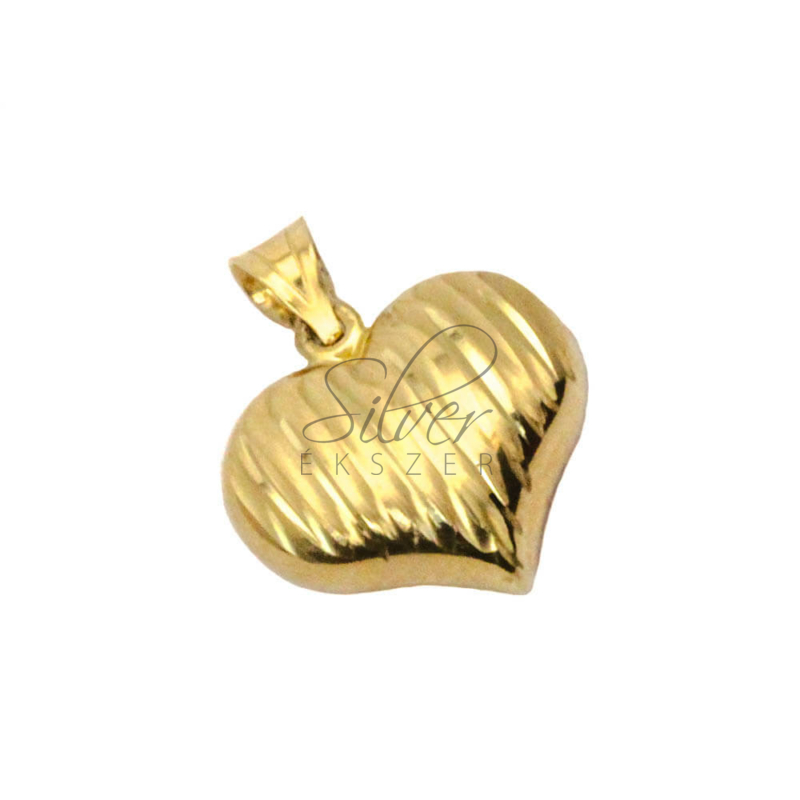 Sárga arany kétoldalas szív medál