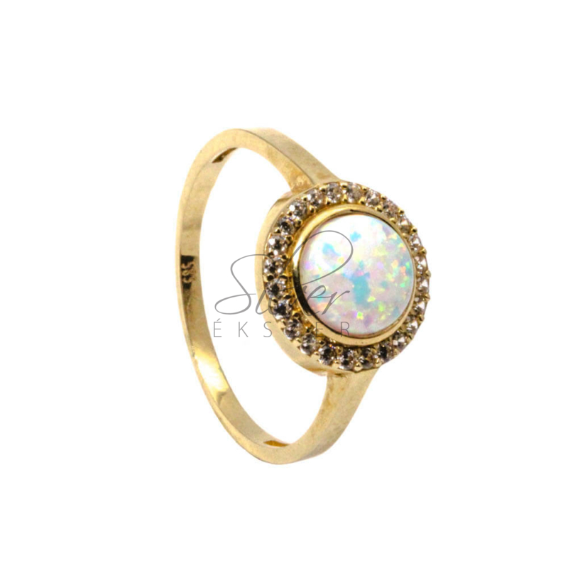 57-es sárga arany gyűrű opál kővel