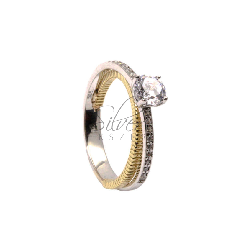 54-es fehér-sárga arany női gyűrű
