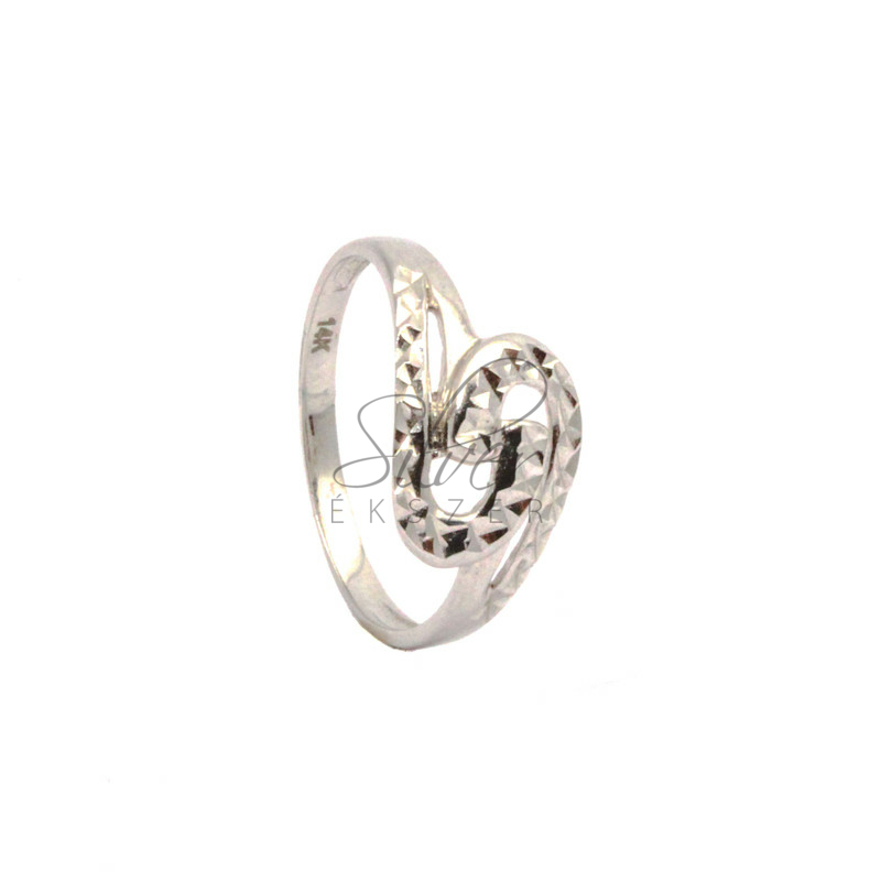 53-as méretű fehér arany gyémánt vésett női gyűrű