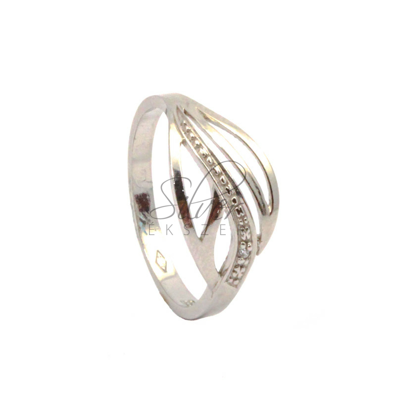 55-ös méretű fehér arany gyűrű modern mintával