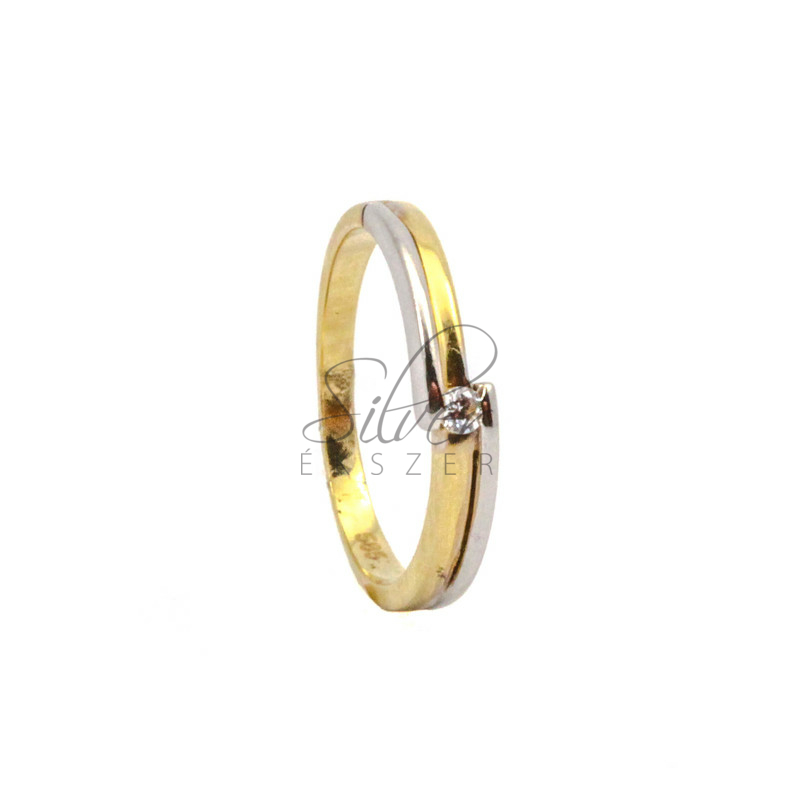 55-ös méretű sárga-fehér arany női gyűrű