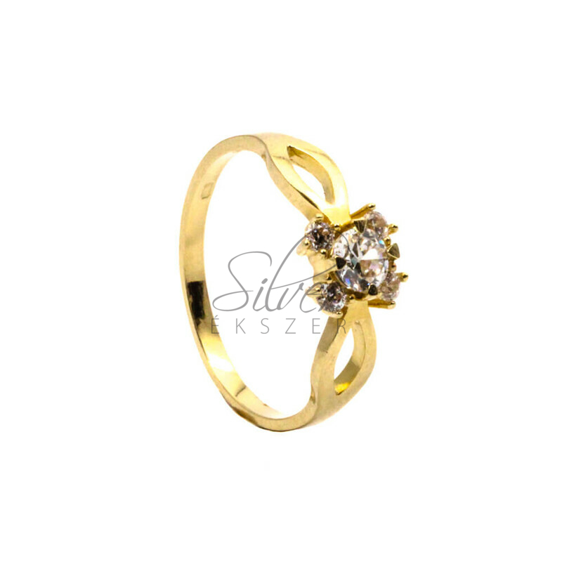 55-ös méretű sárga arany gyűrű 5 kővel