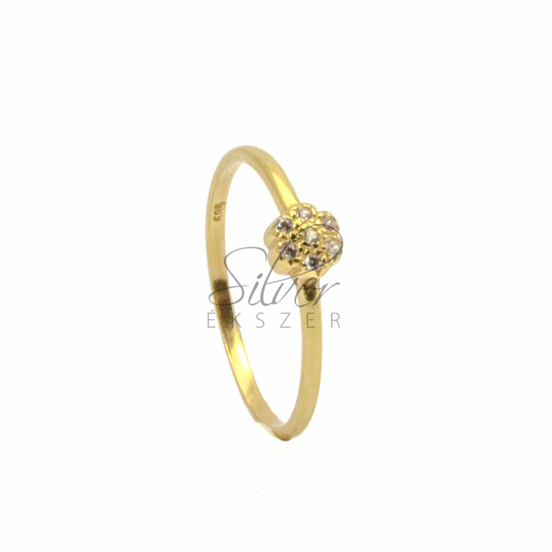 55-ös méretű sárga arany cirkónia köves kis virág alakú gyűrű