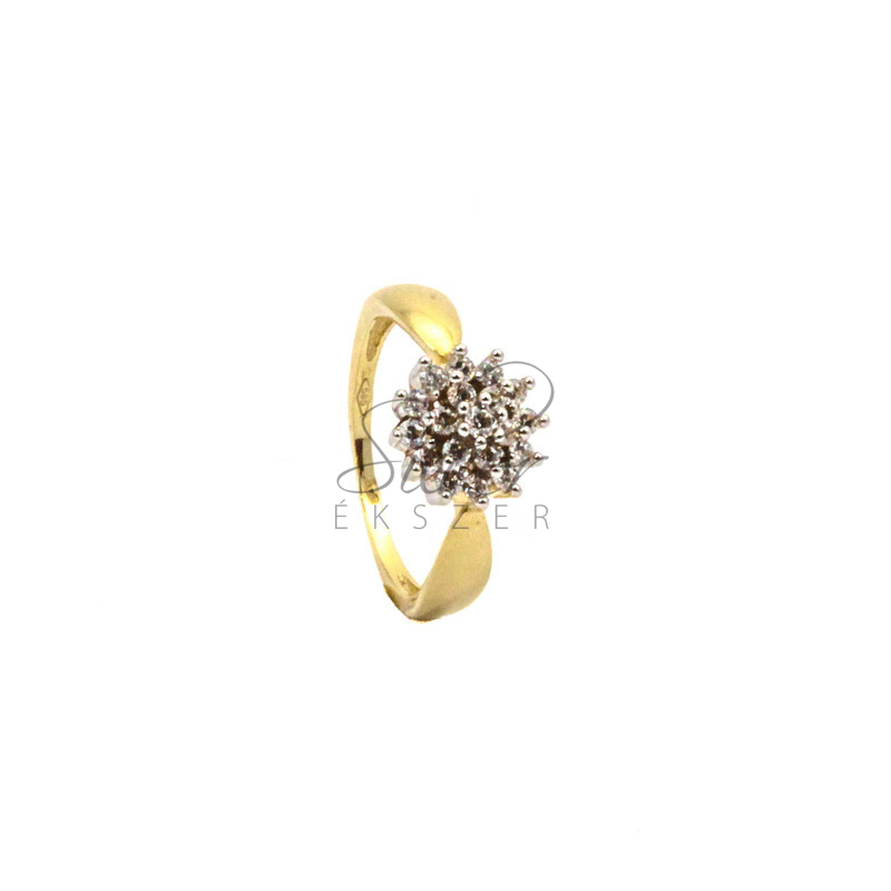 56-os méretű sárga arany virág gyűrű 
