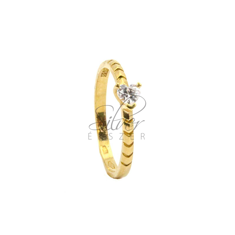 57-es méretű sárga arany cirkónia köves lánykérő gyűrű