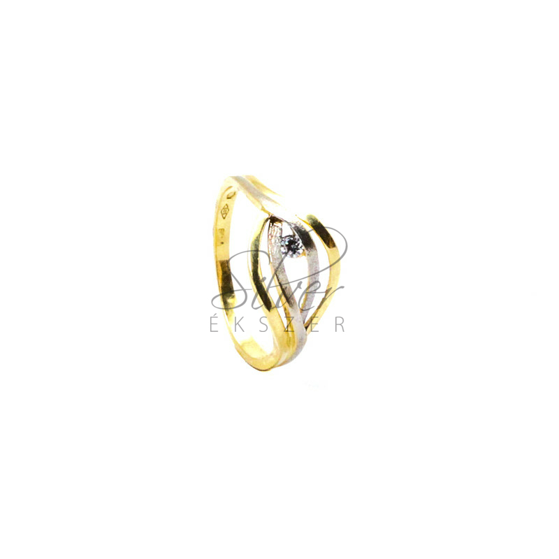 58-as méretű sárga arany köves női gyűrű