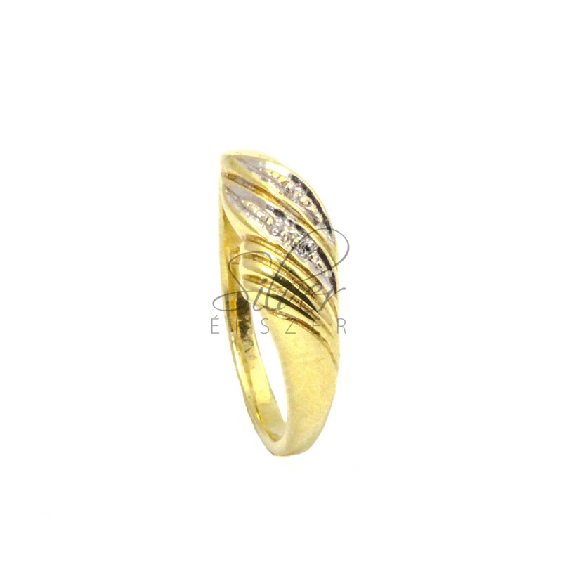 53-as méretű sárga arany cirkónia köves női gyűrű