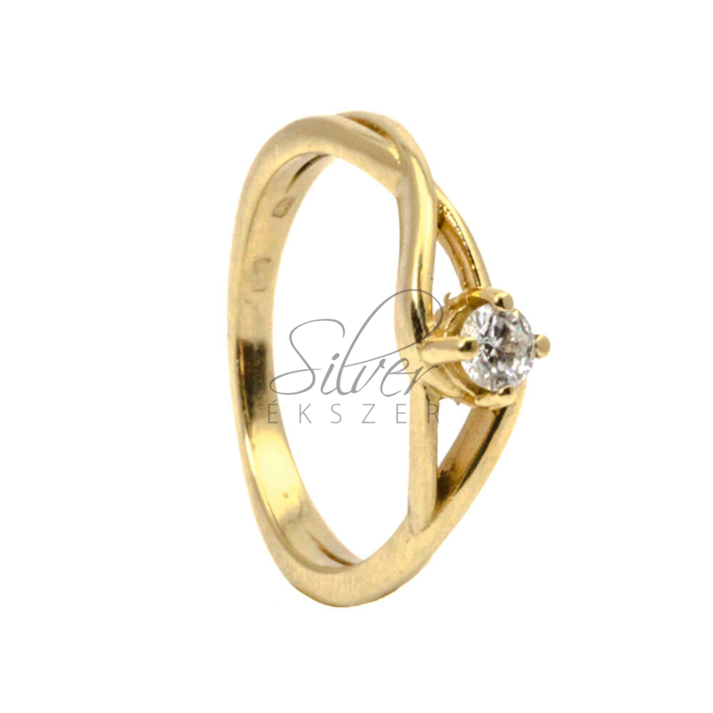 54-es sárga arany gyémánt gyűrű