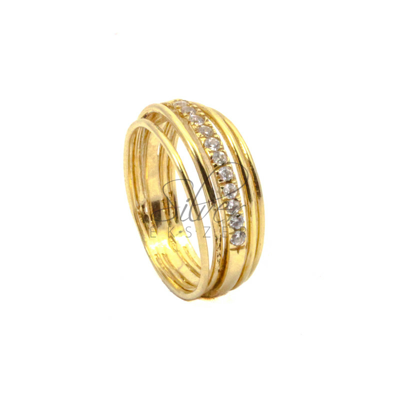 54-es méretű sárga arany cirkónia köves női gyűrű