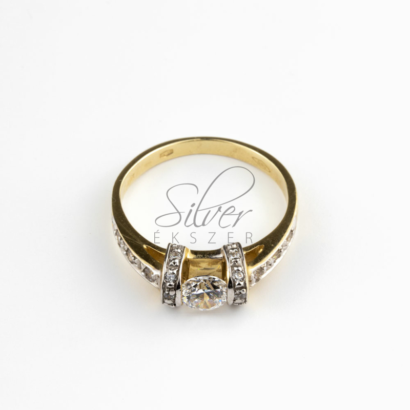 54-es méretű sárga arany lánykérő gyűrű